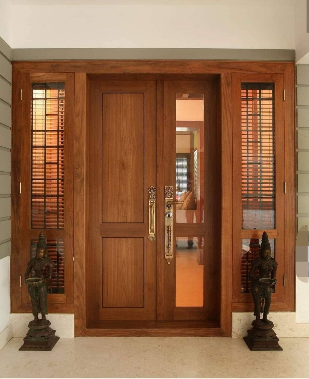 Chi tiết thiết kế cửa gỗ vân tự nhiên hiện đại