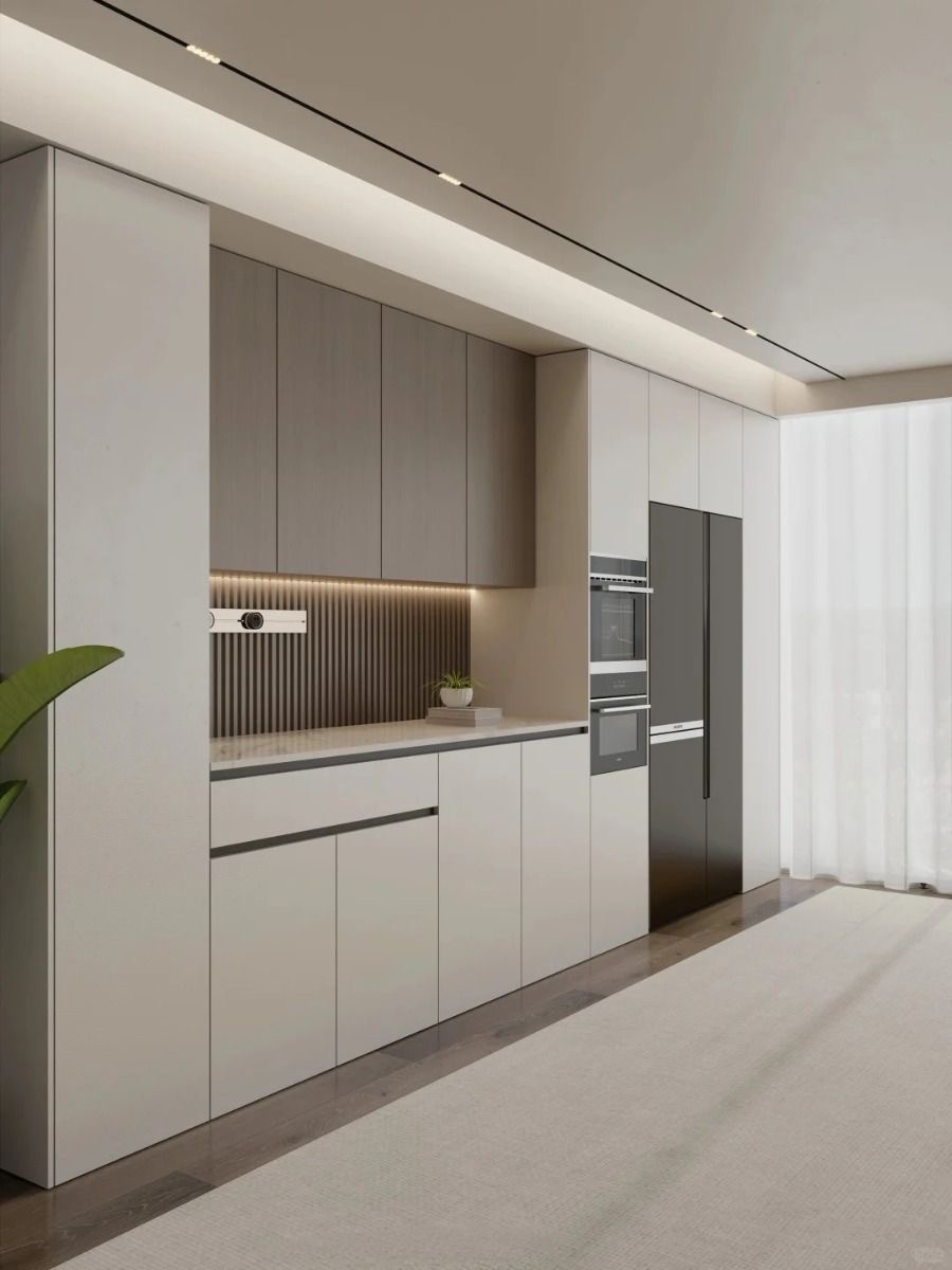 Tủ bếp chữ L phủ Melamine chống ẩm cao cấp